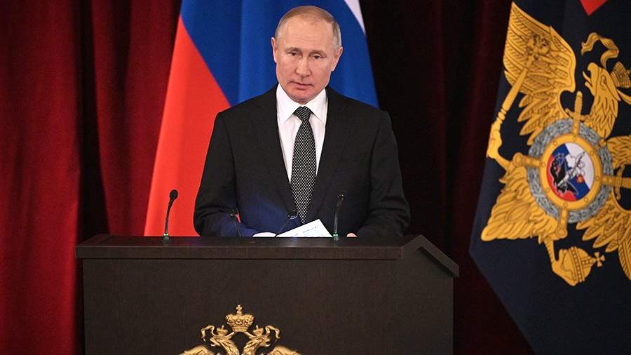 Владимир Путин выступил с речью на расширенном заседании коллегии МВД